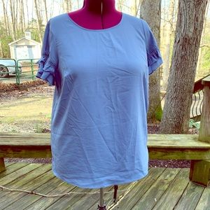 Lane Bryant flutter sleeve top - periwinkle solid